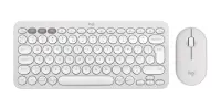 Logitech 920-012240 klaviatuur Hiir kaasa arvatud Universaalne RF juhtmeta ühendus + Bluetooth QWERTY US rahvusvaheline Valge