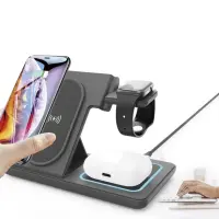 Gembird 3-in-1 foldable wireless charger stand | TA-WPC31A-01-BK
