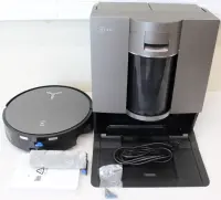 SALE OUT. Ecovacs DEEBOT X11 OMNICYCLONE EU Vacuum & mop, Wet&Dry,with new bagless All-in-One OmniCyclone station, Black (with brown shimmer | Ecovacs Robot Vacuum Cleaner with New Bagless All-in-One OmniCyclone Station | DEEBOT X11 OMNICYCLONE EU | Wet&Dry | 6400 mAh | 19500 Pa | Black | ITEM USED, DIRTY AND SCRATCHED. MISSING BRUSH