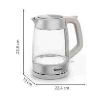 Tefal Glass Kettle KI605B30 elektrikann 1,7 l 2200 W Hall, Hõbe, Läbipaistev – pilt 11