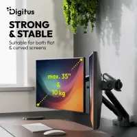 Digitus Desk Mount | Tilt, rotation, pivot | Dual design monitor mount, 2x 35", 2x 10 kg | 35 " | Maximum weight (capacity) 20 kg | Black – pilt 3