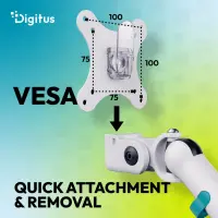 Digitus Desk Mount | Tilt, rotation, pivot | Dual design monitor mount, 2x 35", 2x 10 kg | 35 " | Maximum weight (capacity) 20 kg | White – pilt 4