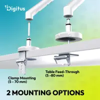 Digitus Desk Mount | Tilt, rotation, pivot | Single design monitor mount | 35 " | Maximum weight (capacity) 10 kg | White – pilt 5