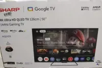 SALE OUT. Sharp 50HR7265E 50" (126cm) QLED 144Hz 4K Ultra HD Google TV, Dolby Vision, Dolby Atmos, Central Stand | SALE OUT. | Sharp 50HR7265E | 50 | Smart TV | Google TV | Black | DAMAGED PACKAGING, USED – pilt 3