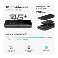 TP-LINK 300 Mbps LTE-Advanced Mobile Wi-Fi | M7400 | 802.11n | Mesh Support No | MU-MiMO No | 4G – pilt 6