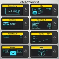 AXAGON USB-C 10Gbps - M.2 NVMe & SATA SSD DISPLAY box | EEM2-SD2B – pilt 6