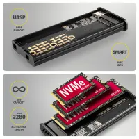 AXAGON USB-C 10Gbps - M.2 NVMe & SATA SSD DISPLAY box | EEM2-SD2B – pilt 9