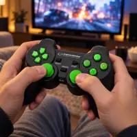 ESPERANZA WIRELESS GAMEPAD 2.4GHZ PS3/PC USB GLADIATOR BLACK/GREEN – pilt 4