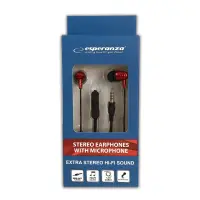 ESPERANZA EARPHONES WITH MICROPHONE EH193 BLACK-RED