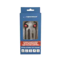 ESPERANZA EARPHONES WITH MICROPHONE AND VOLUME CONTROL EH201 BLACK/RED – pilt 3