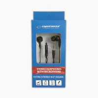 ESPERANZA STEREO EARPHONES WITH MICROPHONE EH190 BLACK