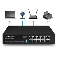 ESPERANZA 8 PoE + 2 UPLINK PORT ETHERNET SWITCH 10/100/1000 MATRIX – pilt 3