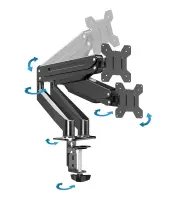 ESPERANZA DESK HOLDER WITH GAS SPRING FOR 2 COMPUTER MONITORS 17"-27" MACHE