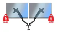 ESPERANZA DESK HOLDER WITH GAS SPRING FOR 2 COMPUTER MONITORS 17"-27" MACHE