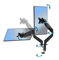 ESPERANZA DESK HOLDER WITH GAS SPRING FOR 2 COMPUTER MONITORS 17"-27" MACHE – pilt 10