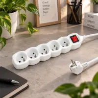 ESPERANZA POWER STRIP 5 SOCKETS SWITCH 3M WHITE – pilt 3