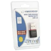 ESPERANZA MICRO SD USB 2.0 CARD READER BLACK – pilt 7