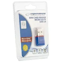 ESPERANZA MICRO SD USB 2.0 CARD READER BLUE – pilt 3