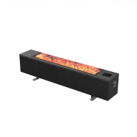 AENO Premium Eco Smart Space Heater, 2000W, 2 power steps, Convection heating type, REAL FIRE effect (12 colors, 100+h), Humidification, Smart Heating, LED color display, Voice control,  Water tank 2L, Plug type: EU (E/F), BLACK, Made in Poland