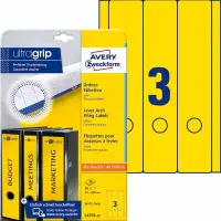 Seljaetikett registraatorile AVERY-Zweckform 61x297mm kollane 20tk
