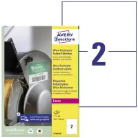Kleebisetikett AVERY Zweckform 210x148mm 40 lehte PE kile ultra vastupidavad valge (L7916-40)