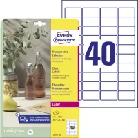 Kleebisetikett läbipaistvast polüesterkilest AVERY Zweckform 45,7x25,4mm 25 lehte (L7781-25)
