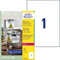 Kleebisetikett AVERY Zweckform Heavy Duty 210x297mm 100 lehte ilmastikukindel (L4775-100)