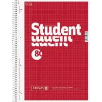 Kaustik spiraalköites A4 ruuduline BRUNNEN Student perf.-ga kartongkaaned 80 lehte
