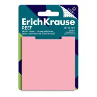 Märkmepaber staatiline 75x75mm ERICH KRAUSE Reef roosa 50 lehte