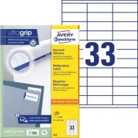 Kleebisetikett AVERY Zweckform 70x25,4mm 33 lehel 100 lehte (3421)