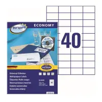 Kleebisetikett AVERY Economy 52,5x29,7mm 40 lehel 100 lehte
