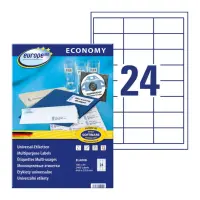 Kleebisetikett AVERY Economy 64,6x33,8mm 24 lehel 100 lehte