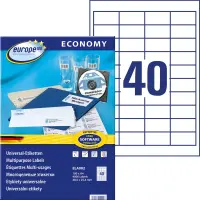 Kleebisetikett AVERY Economy 48,5x25,4mm 40 lehel 100 lehte