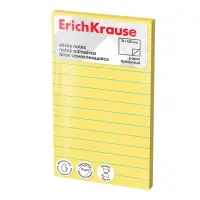 Märkmepaber 75x125mm ERICH KRAUSE jooneline kollane 100 lehte