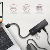 Axagon HUE-C2A jaotur USB 3.2 Gen 1 (3.1 Gen 1) Type-A 5000 Mbit/s Must