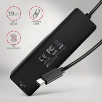 Axagon HUE-C2C jaotur USB 3.2 Gen 1 (3.1 Gen 1) Type-C 5000 Mbit/s Must – pilt 4