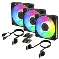 ARCTIC BioniX P12 A-RGB Arvuti korpus Ventilaator 12 cm Must 3 tk