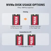AXAGON | USB-C 20Gbps docking station for 2× M.2 NVMe SSD with disk cloning function without PC | ADSA-M2C22L – pilt 5