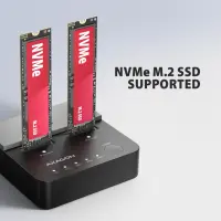 AXAGON | USB-C 20Gbps docking station for 2× M.2 NVMe SSD with disk cloning function without PC | ADSA-M2C22L – pilt 12
