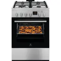 Electrolux 600 Seeria SteamBake, 58 L, laius 60 cm, roostevaba teras - Gaasipliit elektriahjuga