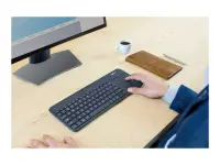 Logitech | K400 Plus | Keyboard with Trackpad | Wireless | US | Black | • Keyboard• Unifying receiver • 2 AA batteries (pre-installed)• User documentation – pilt 22