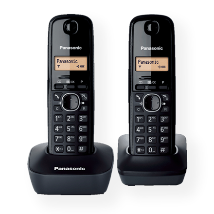 Panasonic Cordless KX-TG1612FXH Black Caller ID Wireless connection Phonebook capacity 50 entries Conference call Built-in display