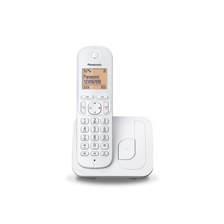 Panasonic Cordless KX-TGC210FXW White Caller ID Phonebook capacity 50 entries Built-in display Speakerphone