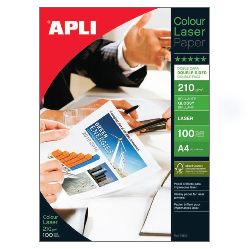 Fotopaber Apli, A4/210g läikiv 100 lehte, värvilaserprinterile    3Re