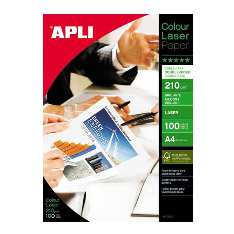 Fotopaber Apli, A4/210g läikiv 100 lehte, värvilaserprinterile    3Re