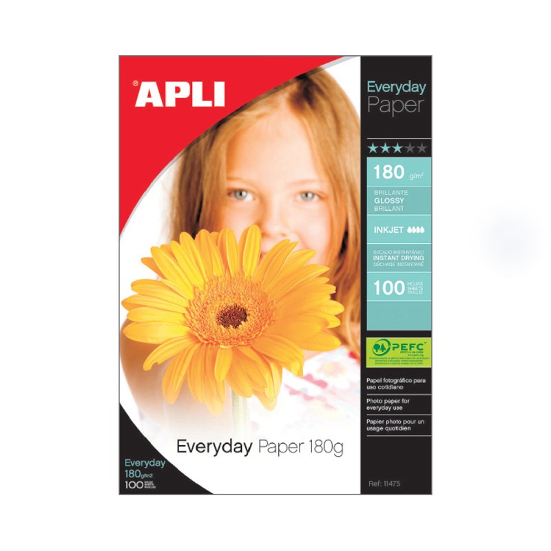 Fotopaber Apli Everyday Paper 10x15 mm, 180g/m2, 100 lehte/pk, tindiprinterile