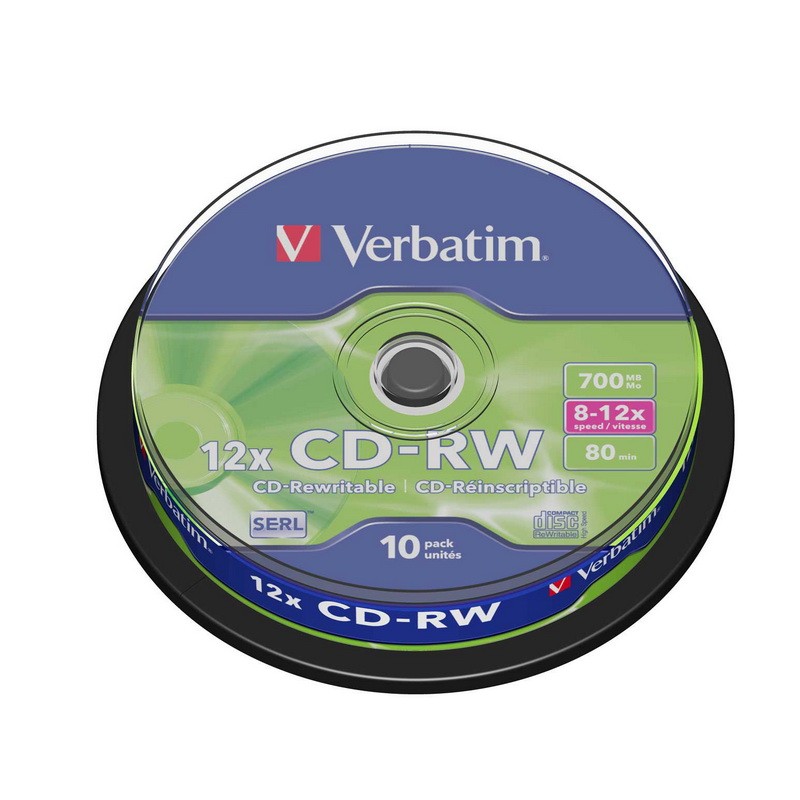 CD-RW Verbatim 700 MB/10x, 10-ne torn