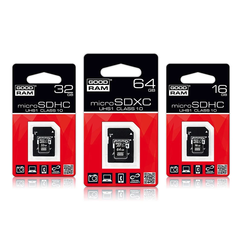 Mälukaart GOODRAM MicroSDHC UHS 1, 64GB, class 10 + adapter