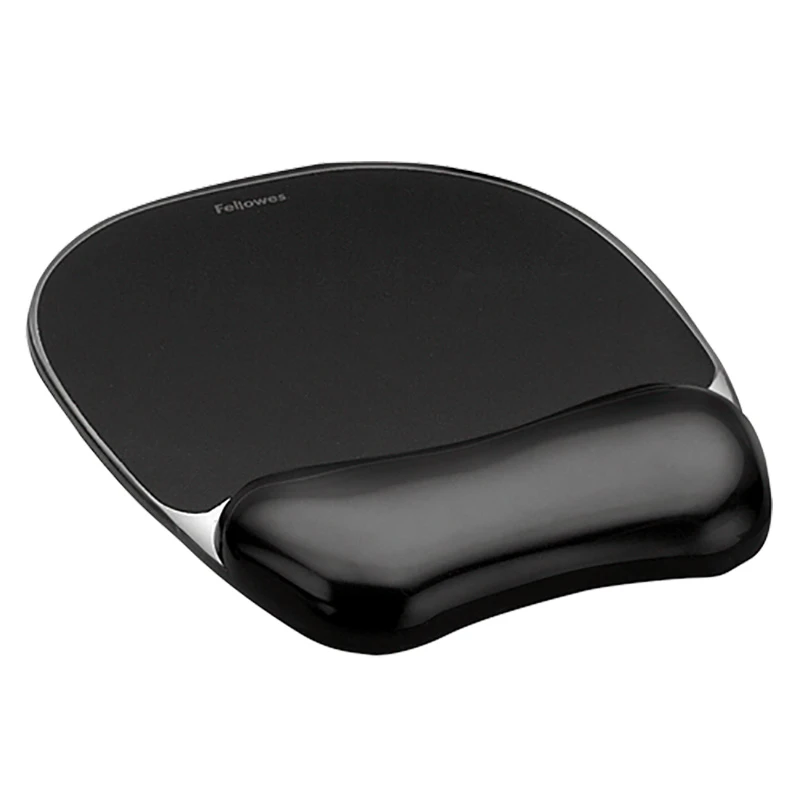 Hiirepadi Fellowes Crystal™ Gel randmetoega, must