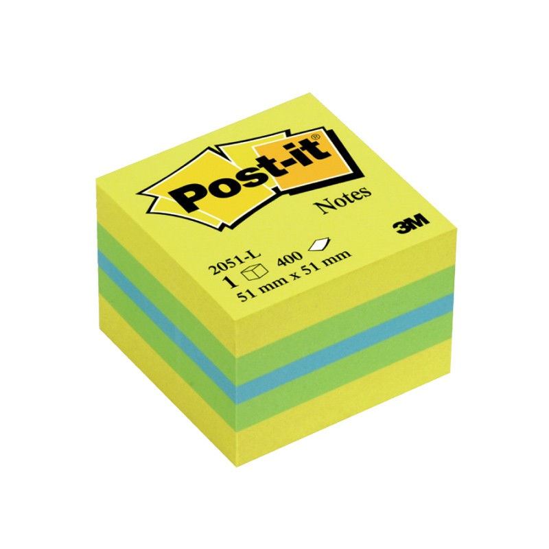 Märkmekuup Post-it Mini Cube 51x51mm/400 sidrunikollane